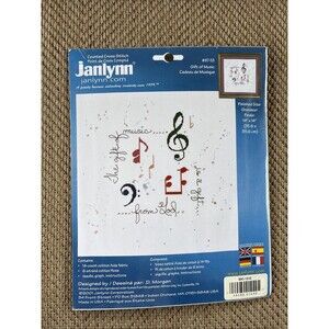 Janlynn Gift of Music God Notes Cross Stitch Picture Kit 87-53 New Seal 14"x14"